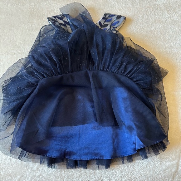 Midnight Blue Sparkly Girl Dress 3T - Picture 9 of 11